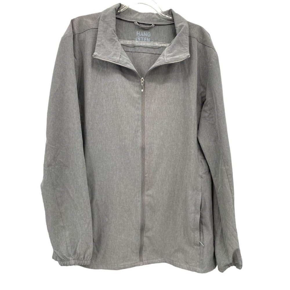 Hang Ten Hybrid Jacket UPF 50+ Water Resistant Stretch Zipper Pockets Gray L
